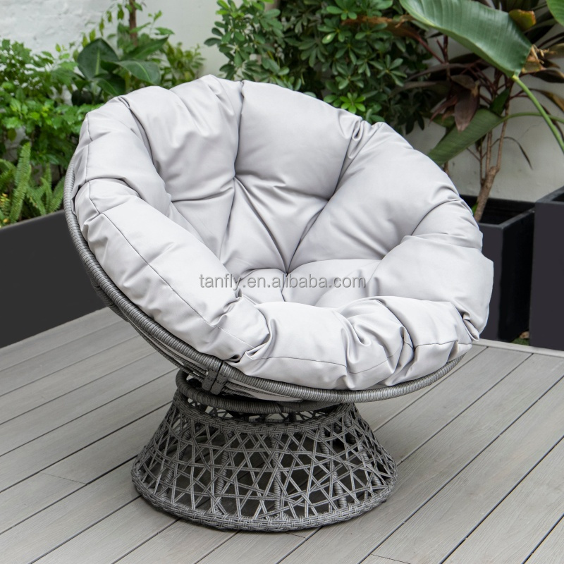 High Quality Swivel Papasan Chair 360 Degree Rattan Wicker Papasan Chair With Cushion for Patio Garden