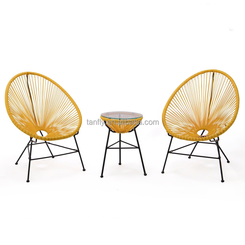 Acapulco Chair Outdoor Hot Selling Oval Weave Acapulco Chair Stacking Rattan String Chair