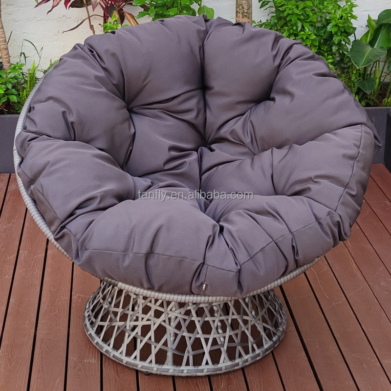 High Quality Swivel Papasan Chair 360 Degree Rattan Wicker Papasan Chair With Cushion for Patio Garden