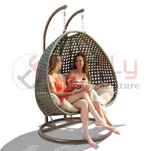 Heavy duty double seater patio hanging swing chair