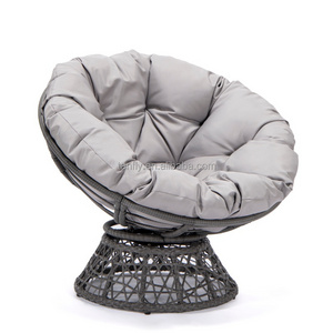 High Quality Swivel Papasan Chair 360 Degree Rattan Wicker Papasan Chair With Cushion for Patio Garden