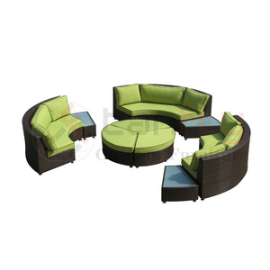 home rattan half moon outdoor sofa garden furniture set semi circle sofa set