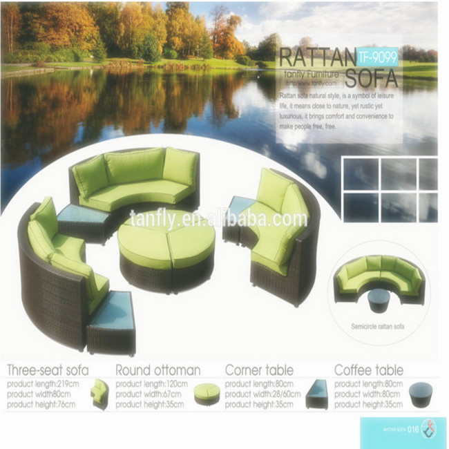 home rattan half moon outdoor sofa garden furniture set semi circle sofa set