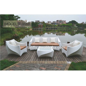 4pcs outdoor leisure white rattan sofa set furniture