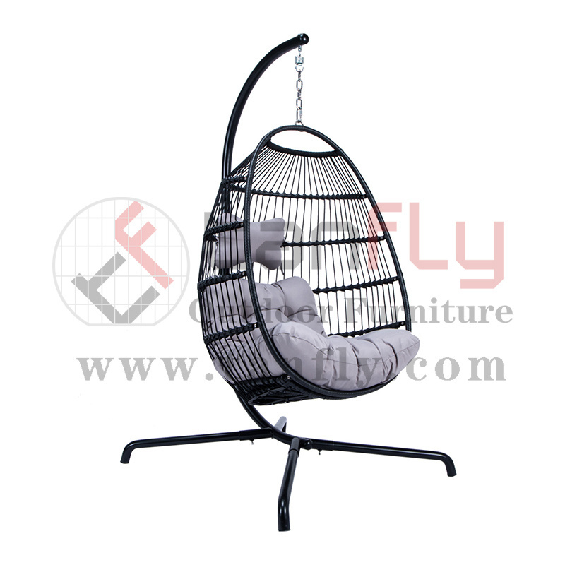 Patio Garden Swinging Chair Rattan Outdoor Steel Wicker Hanging Chair