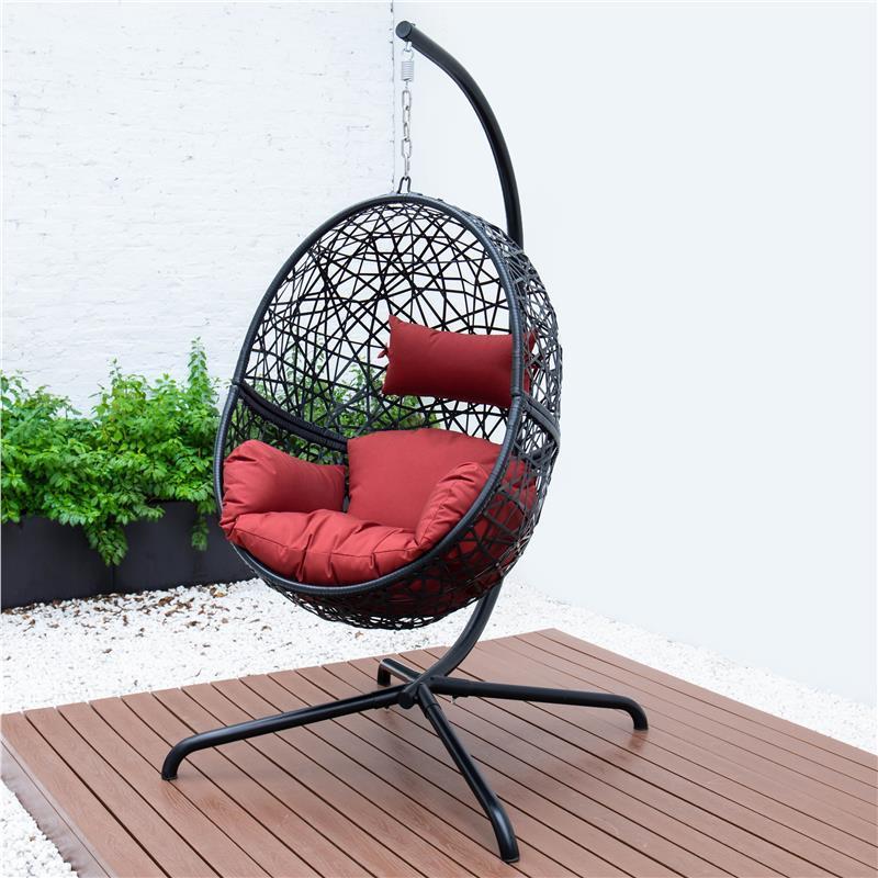 Premium Outdoor Hanging Rattan Egg Chair Leisure Wicker Patio Swing Chair