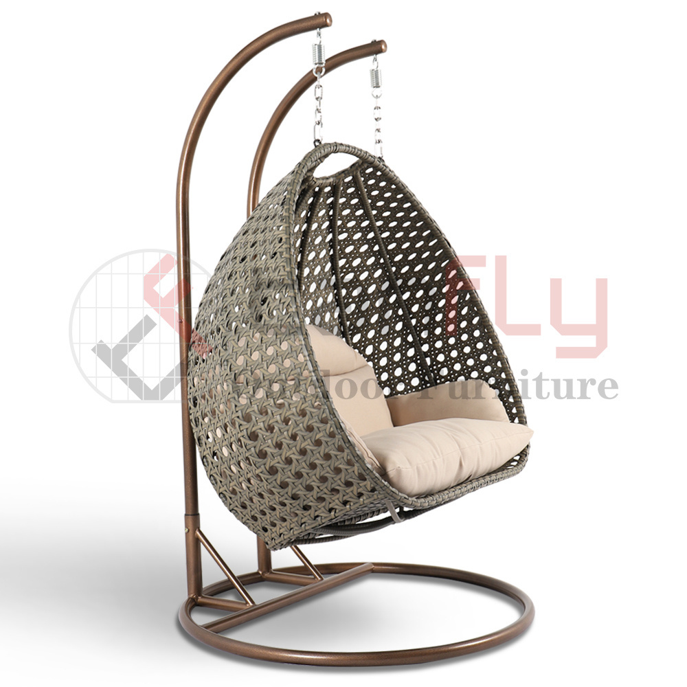 Heavy duty double seater patio hanging swing chair