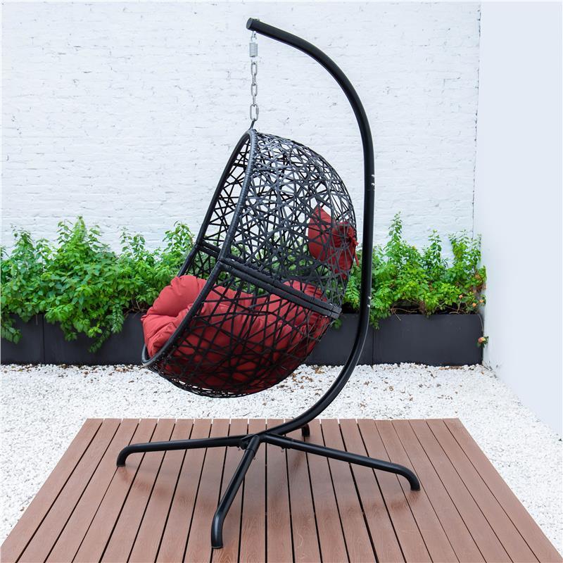 Premium Outdoor Hanging Rattan Egg Chair Leisure Wicker Patio Swing Chair