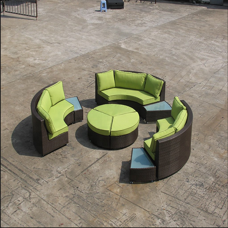 home rattan half moon outdoor sofa garden furniture set semi circle sofa set