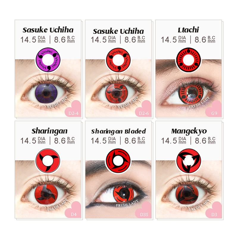 Wholesale Yearly Anime Halloween Contact Eye Lenses Cosplay Sharingan Contact lens Crazy Lenses