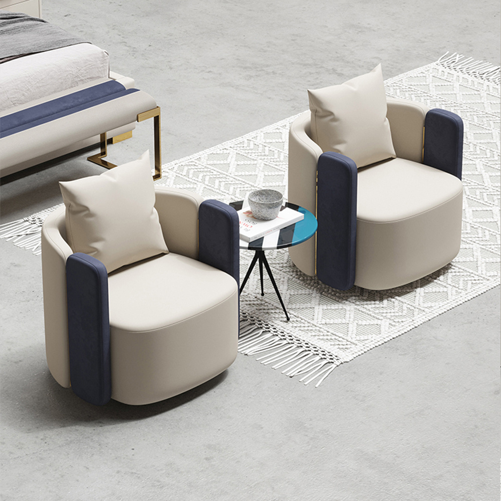 Luxury Modern white Fabric Swivel Armchairs Chaise Lounge Leisure Chair Office Chairs Bedroom Furniture living room chairs