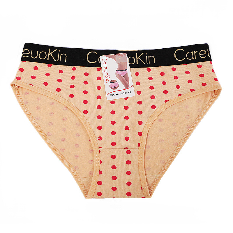 Cute cotton design girls cotton underwear panty women's cotton briefs with logo waistband UOKIN A6942