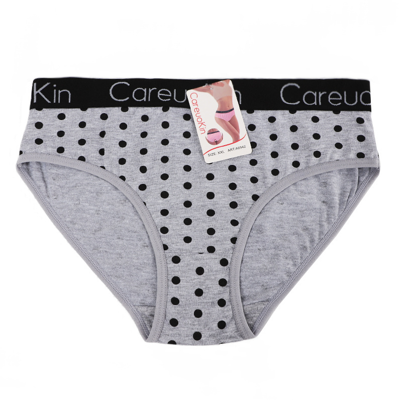 Cute cotton design girls cotton underwear panty women's cotton briefs with logo waistband UOKIN A6942