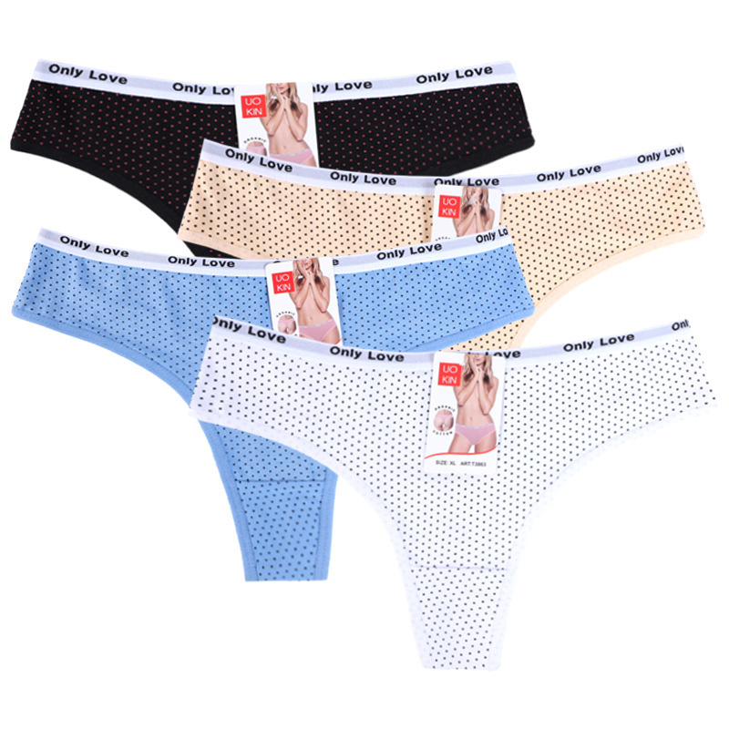 UOKIN Ladies Sexy Women's Thongs T Back Low Waist See Through Panties Cotton Briefs Thongs For Women