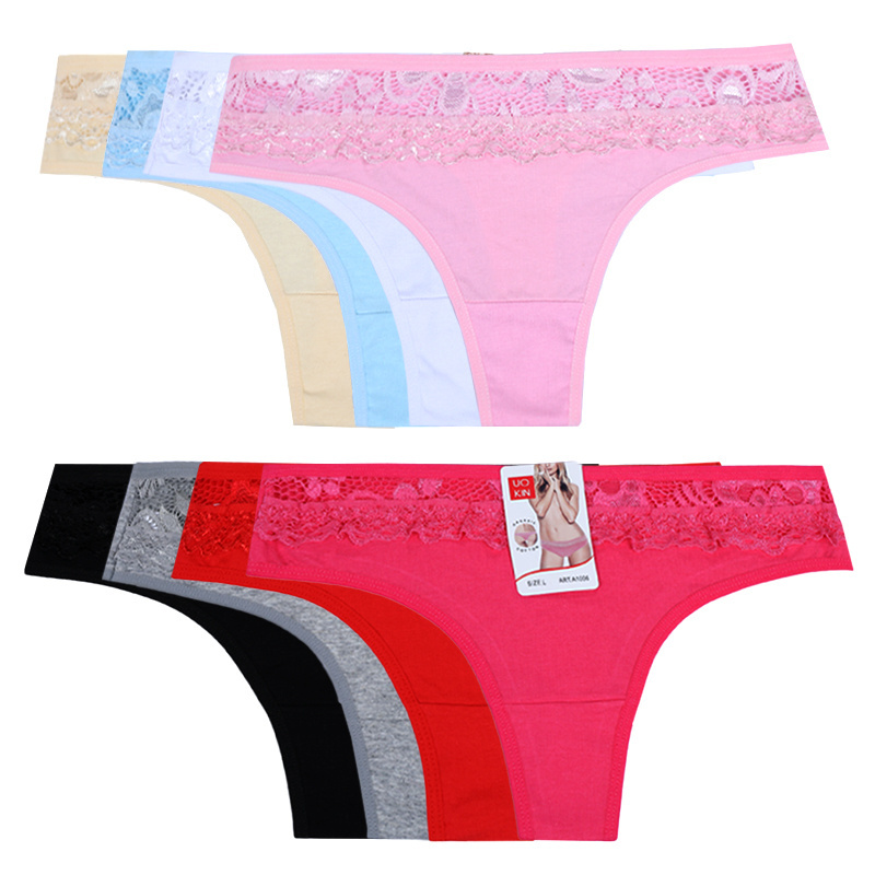 UOKIN Custom logo and label mature seamless cotton women thong panties t back panties with logo