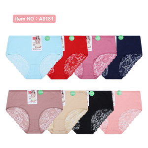 UOKIN Hot mom panties big size women sexy panties lace underwear carding cotton assort 8 colors pantie mommy A8181