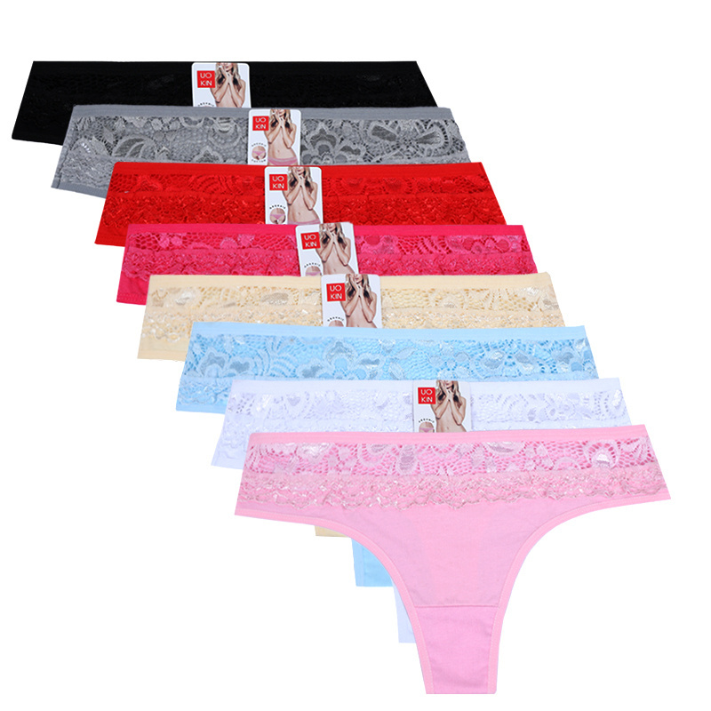 UOKIN Custom logo and label mature seamless cotton women thong panties t back panties with logo