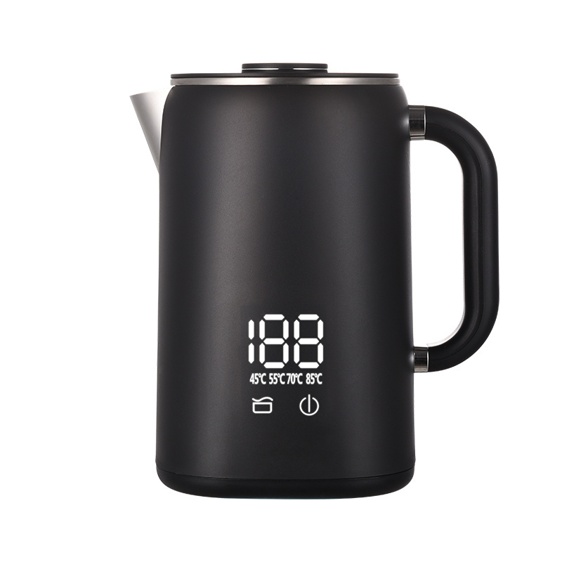 1.7L cordless portable electric kettle Household double ironing design 304 stainless steel digital electric teapot