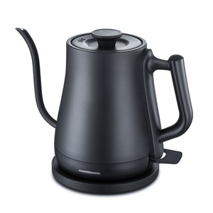 Household top quality gooseneck kettle stainless steel 1 liter electric tea kettle quick heating black electric coffee kettle