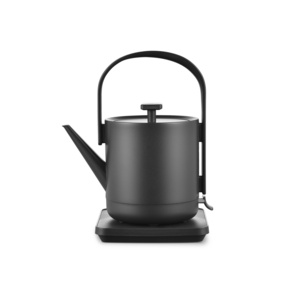 Insulated Matte Black Electric Water Kettle Stainless Steel Square Base Portable Electric Tea Kettle