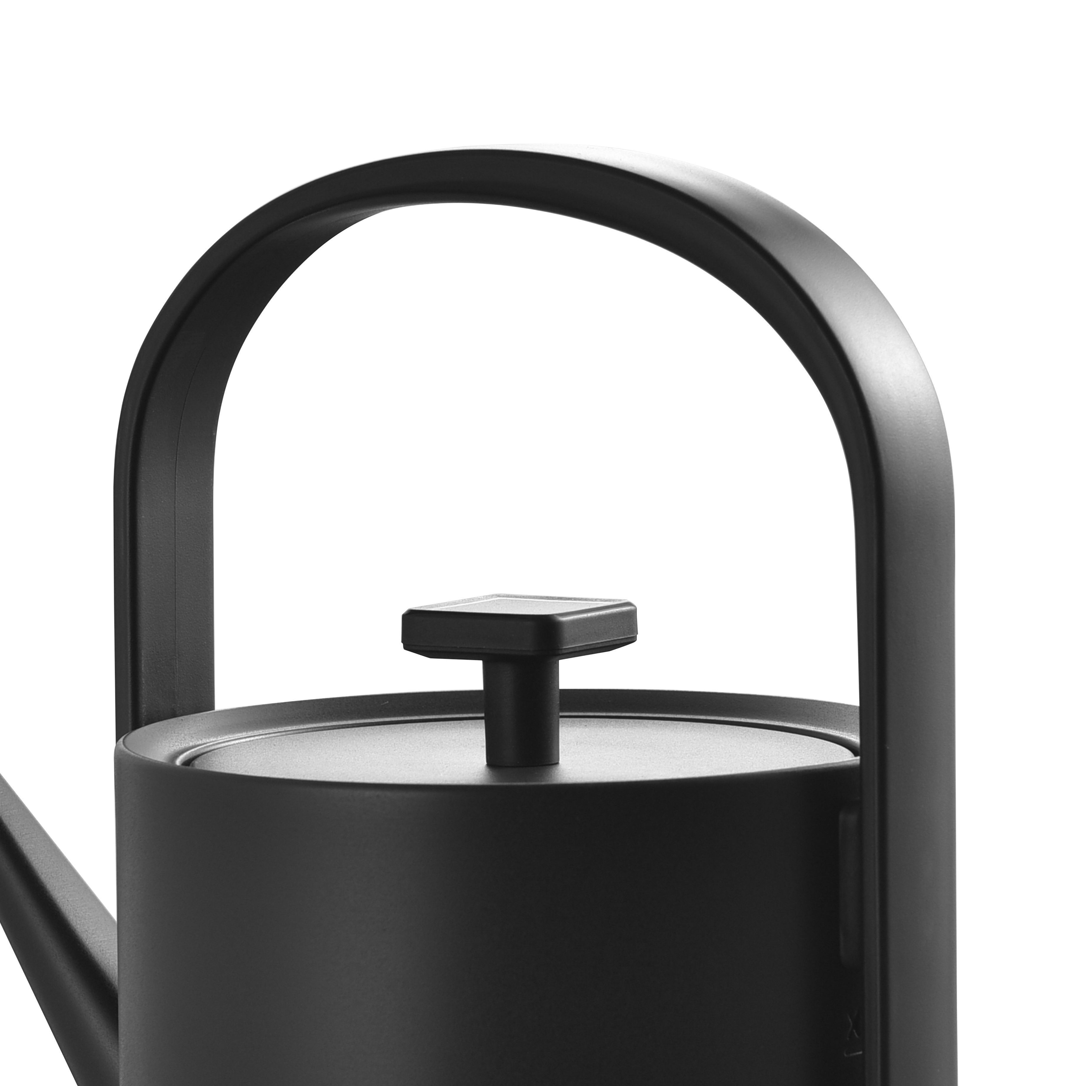 Insulated Matte Black Electric Water Kettle Stainless Steel Square Base Portable Electric Tea Kettle