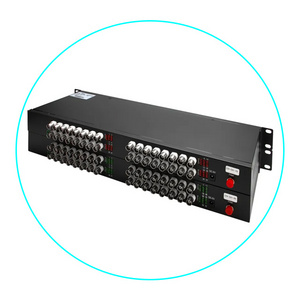 Fiber Optic Video Converter CCTV Security Rack Mount 32 Channel Return Data Video Media Converter