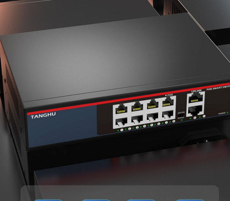 Poe Switch CCTV 8 Ports 10/100m POE Switch With 2 Uplink 1000m Outdoor  8 Port Fiber Gigabit POE Switch