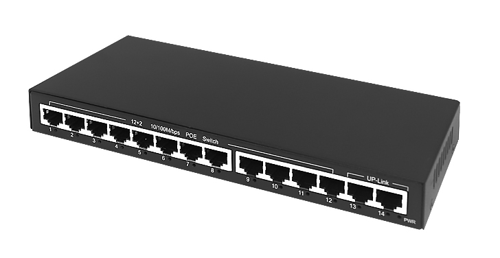 Optical Fiber POE Switch 12 Ports 10/100m  With 2 Uplink Port 100Mbps Unmanaged