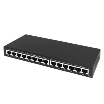 Optical Fiber POE Switch 12 Ports 10/100m  With 2 Uplink Port 100Mbps Unmanaged