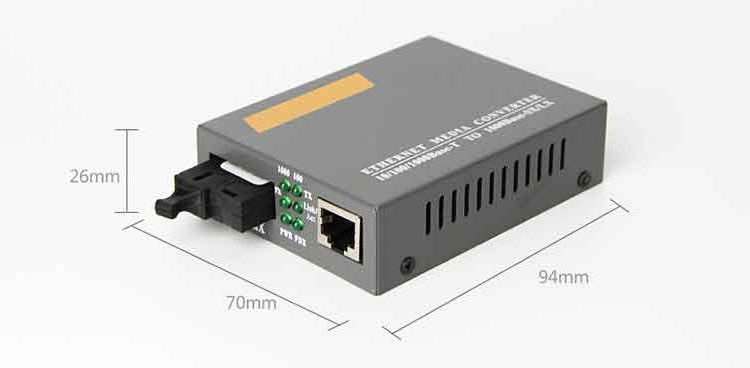 Netlink HTB-GS-03 A/B 1000Mbps SC Port 3KM SM Single Fast Ethernet Fiber Optic Media Converter with 1 PO 1 PE for Network