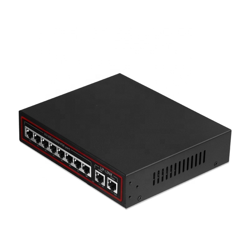 ODM&OEM  8 Port 1000M POE  Network Switch With 2 Port 1000M Network