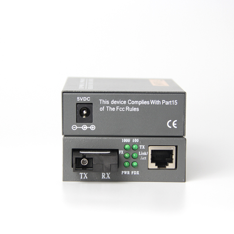 Netlink HTB-GS-03 A/B 1000Mbps SC Port 3KM SM Single Fast Ethernet Fiber Optic Media Converter with 1 PO 1 PE for Network