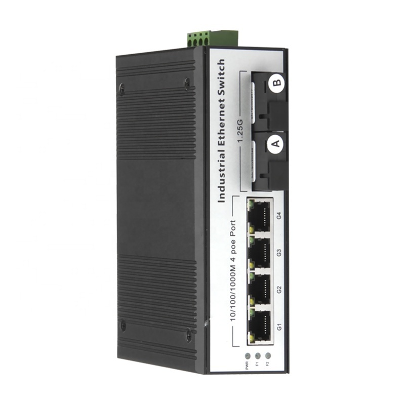 Tanghu DIN Rail Ethernet Switch Black Telecom POE Stock Switch Poe 2 Lan No Power 4 Port Non Poe Managed Industrial Grade Switch