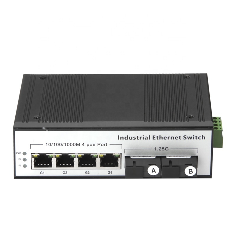 Tanghu DIN Rail Ethernet Switch Black Telecom POE Stock Switch Poe 2 Lan No Power 4 Port Non Poe Managed Industrial Grade Switch