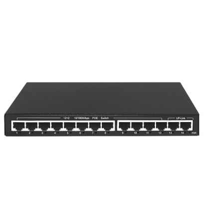 Optical Fiber POE Switch 12 Ports 10/100m  With 2 Uplink Port 100Mbps Unmanaged