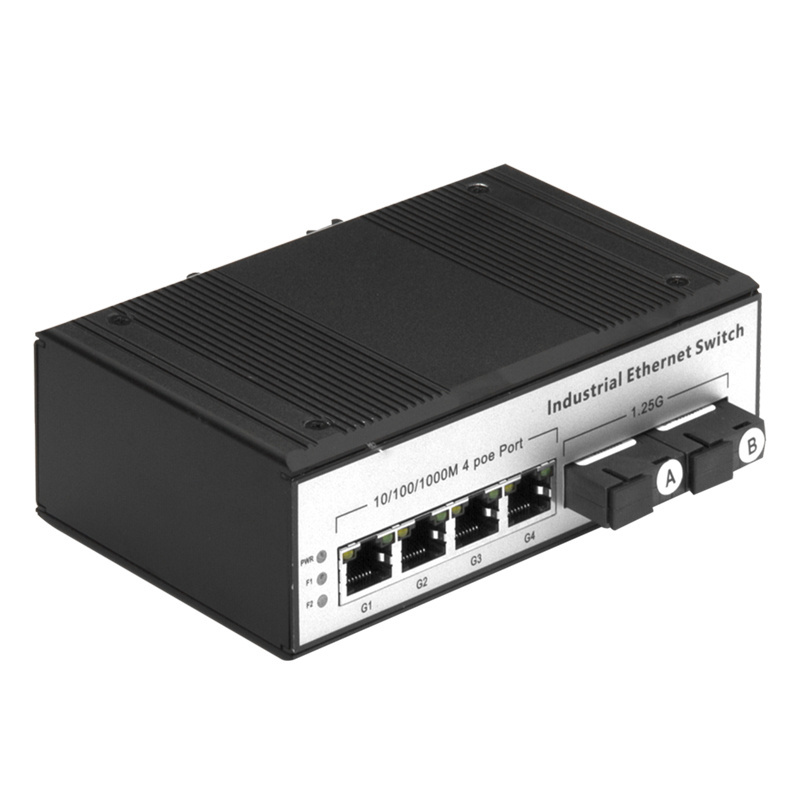 Tanghu DIN Rail Ethernet Switch Black Telecom POE Stock Switch Poe 2 Lan No Power 4 Port Non Poe Managed Industrial Grade Switch