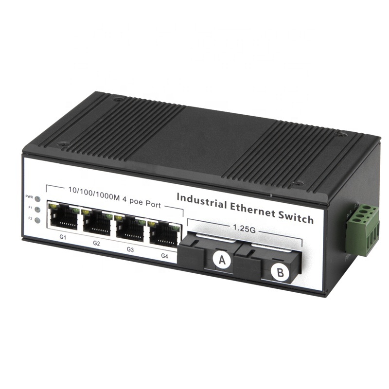 Tanghu DIN Rail Ethernet Switch Black Telecom POE Stock Switch Poe 2 Lan No Power 4 Port Non Poe Managed Industrial Grade Switch