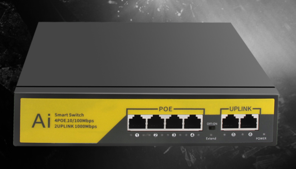 POE Switch ODM&OEM  Long Distance 4 Port 100M POE  Network Switch With 2 Port 100M