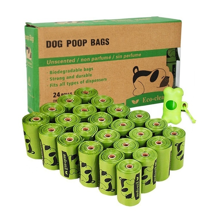 Hot sales eco friendly Custom High quality logo printed biodegradable waste bags wholesale pet accessory dog poop bags