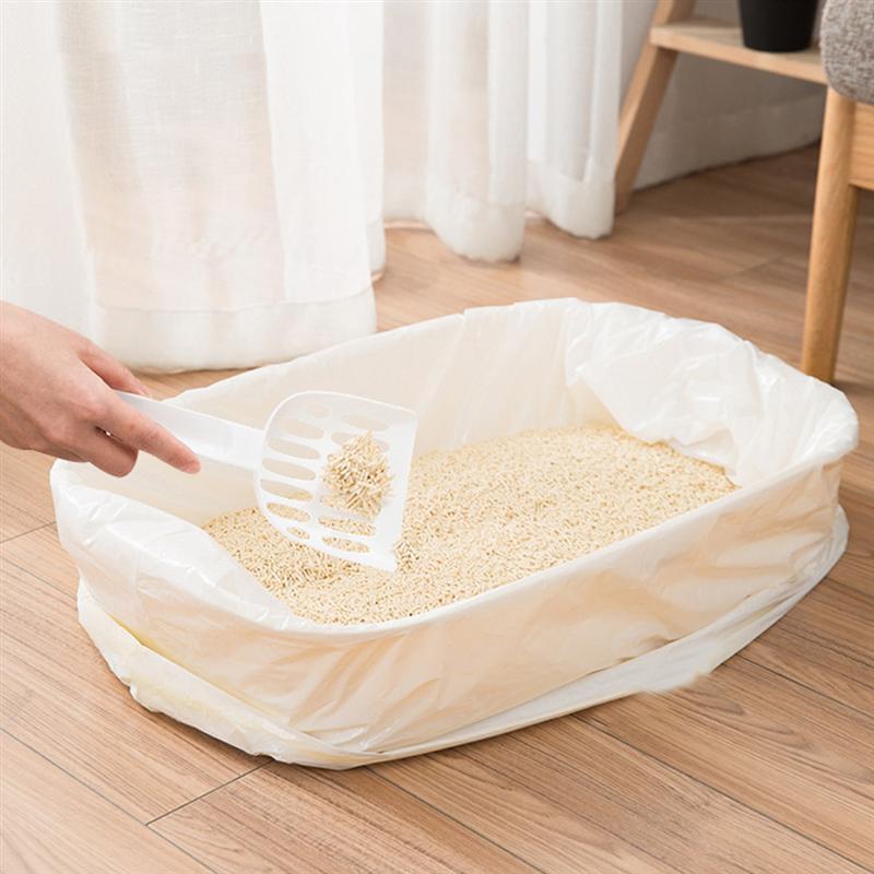 20PCs/Roll Cat Litter Bag Practical Cat Toilet Bag Thick Cat Litter Box Bag Hygiene Elastic Litter Box Liners Kitten Pet Supply