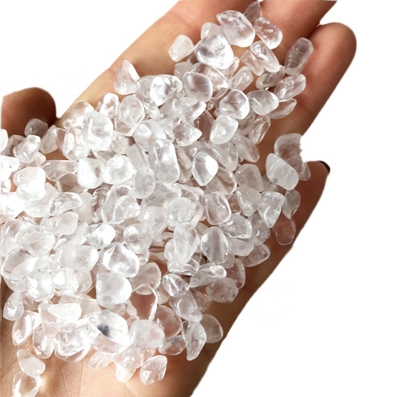 Wholesale Natural White  clear quartz Crystal Gravel Tumbled Bulk Stone for sale