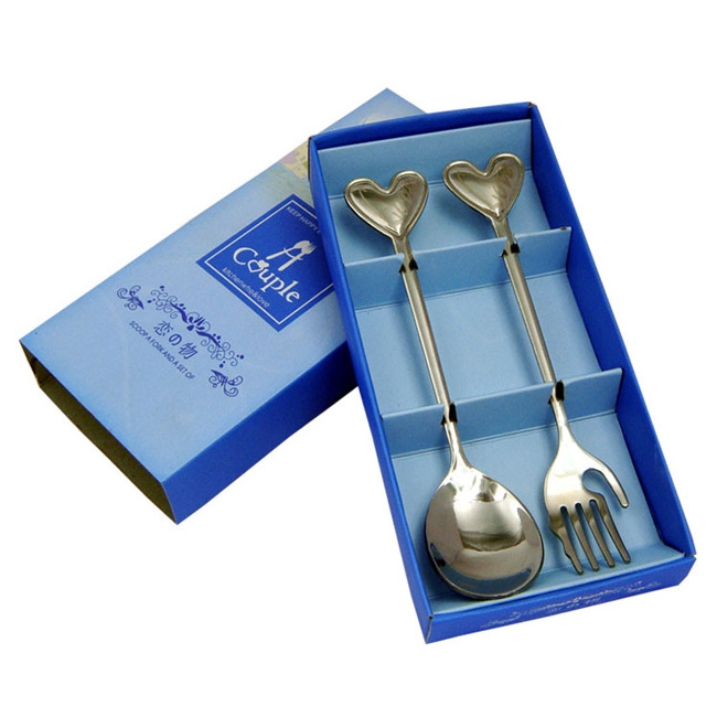 Wholesale Travel Camping Stainless Steel Spoon And Fork Set Wedding Gift With Box