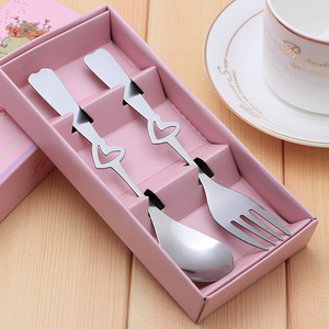 Wholesale Travel Camping Stainless Steel Spoon And Fork Set Wedding Gift With Box