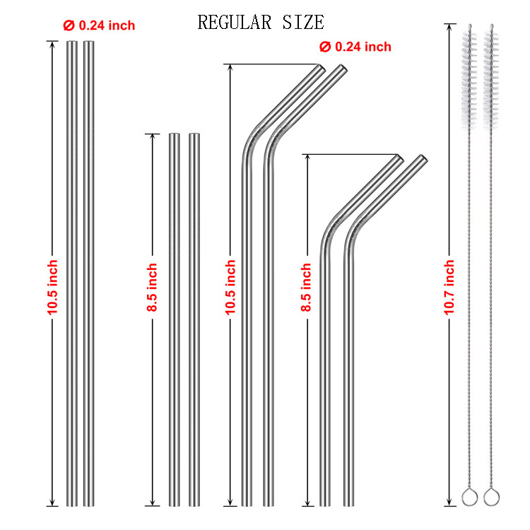 Reusable Drinking Straw Metal  Stainless Steel Straw