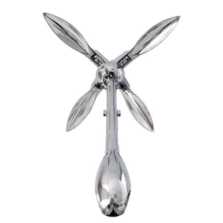 12kg 316 stainless steel marine folding grapnel anchor