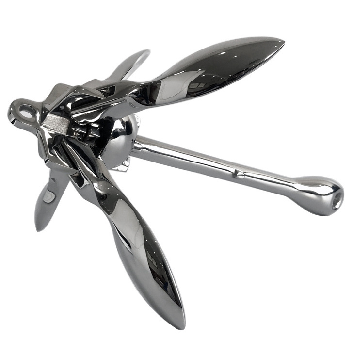 12kg 316 stainless steel marine folding grapnel anchor