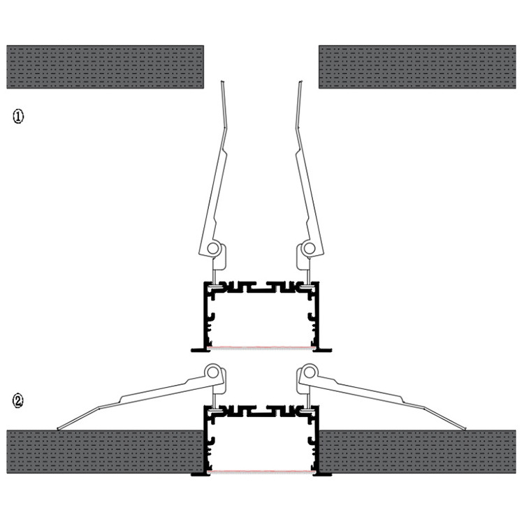 ceiling aluminum led channel profile with strip diffuser for led lighting