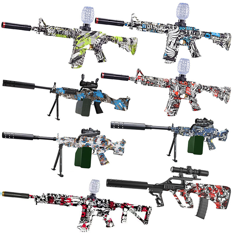 AKM 47 M4 Large Size Electric Gel Bomb Hydrogel Gun Toy High Speed Launch Gel Ball Guns Kids Gel Splatter Blaster Toy Gun