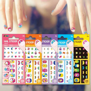 Popular colorful beauty children cartoon nail art stickers for kids nail decoration decals nail sticker set