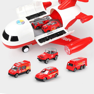 Hot metal diecast model  vehicle die cast cars toy play set fire engine alloy car diecast plane toys with sound and music